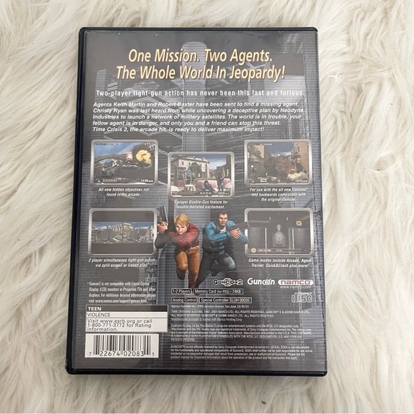 PlayStation2 PS2 Time Crises 2 Namco Vintage 2001 Video Game! - Picture 2 of 5